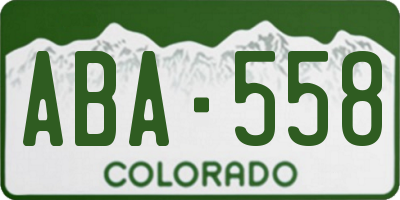 CO license plate ABA558