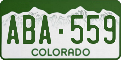 CO license plate ABA559