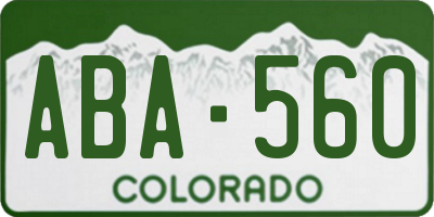 CO license plate ABA560