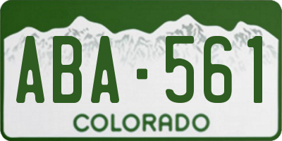 CO license plate ABA561