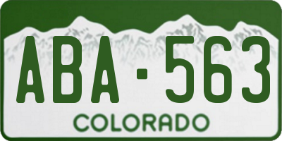 CO license plate ABA563