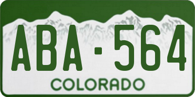 CO license plate ABA564
