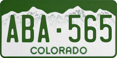 CO license plate ABA565