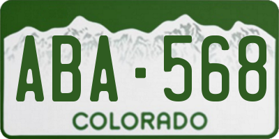 CO license plate ABA568