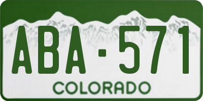 CO license plate ABA571