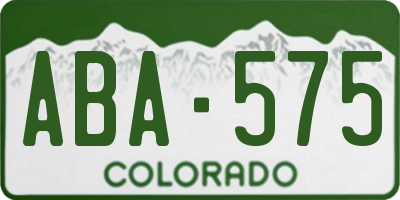 CO license plate ABA575