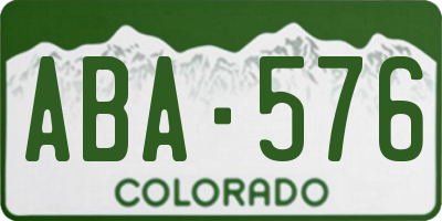 CO license plate ABA576