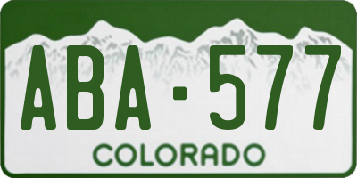 CO license plate ABA577