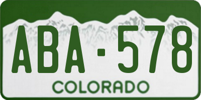 CO license plate ABA578
