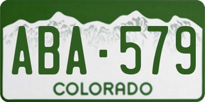 CO license plate ABA579