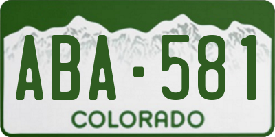 CO license plate ABA581
