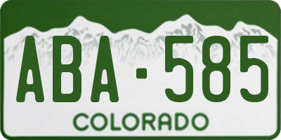 CO license plate ABA585