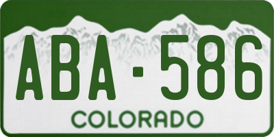 CO license plate ABA586