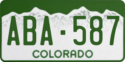 CO license plate ABA587