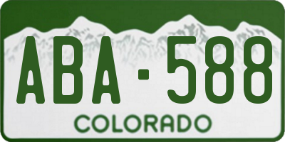 CO license plate ABA588