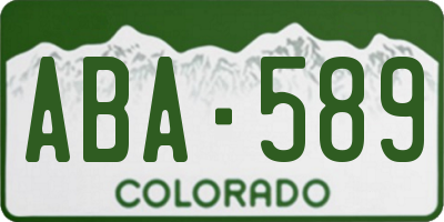 CO license plate ABA589