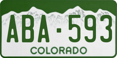 CO license plate ABA593
