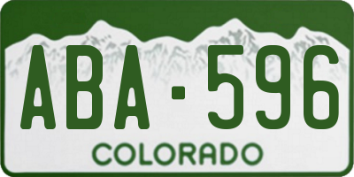 CO license plate ABA596