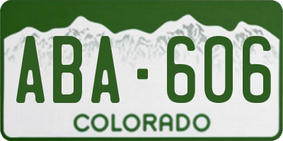 CO license plate ABA606