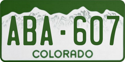 CO license plate ABA607
