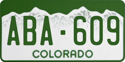 CO license plate ABA609