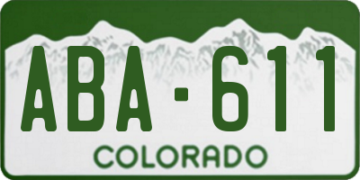 CO license plate ABA611