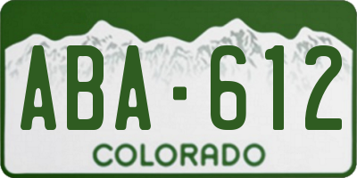 CO license plate ABA612