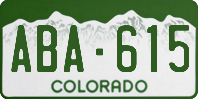 CO license plate ABA615