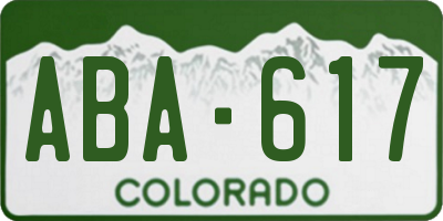 CO license plate ABA617