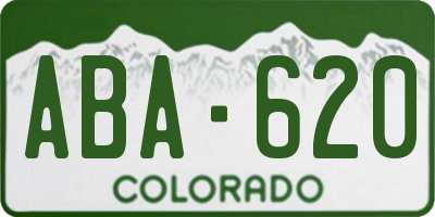 CO license plate ABA620