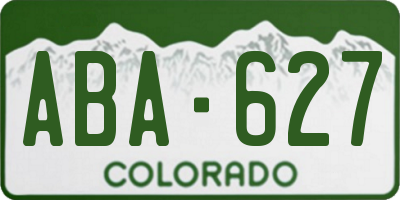 CO license plate ABA627