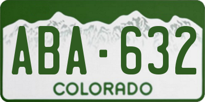 CO license plate ABA632