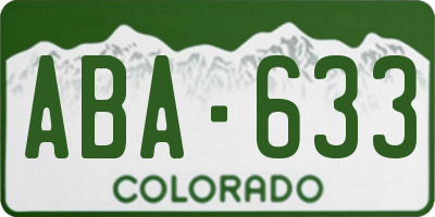 CO license plate ABA633