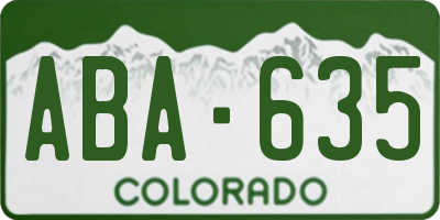 CO license plate ABA635