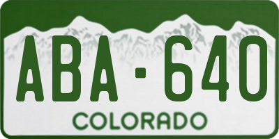 CO license plate ABA640