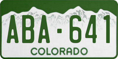 CO license plate ABA641