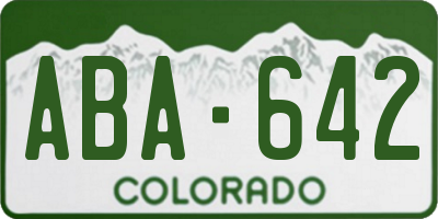 CO license plate ABA642