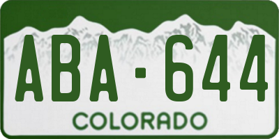 CO license plate ABA644
