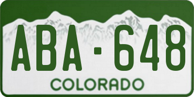 CO license plate ABA648