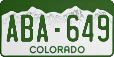 CO license plate ABA649