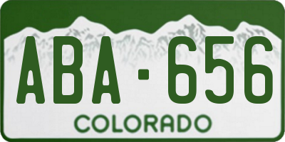 CO license plate ABA656