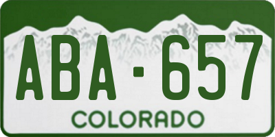 CO license plate ABA657