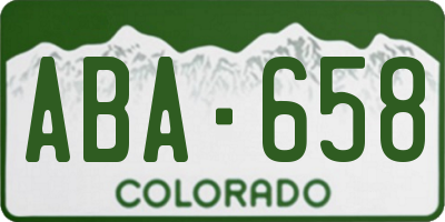 CO license plate ABA658