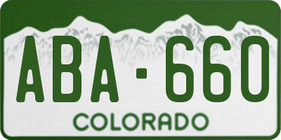 CO license plate ABA660