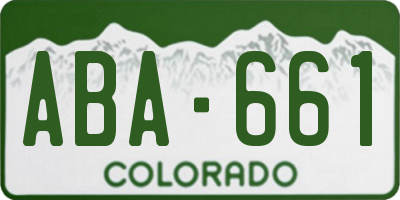 CO license plate ABA661