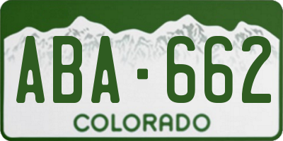 CO license plate ABA662