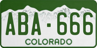 CO license plate ABA666