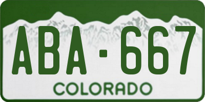 CO license plate ABA667