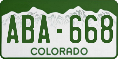 CO license plate ABA668