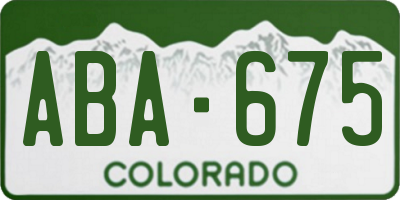 CO license plate ABA675